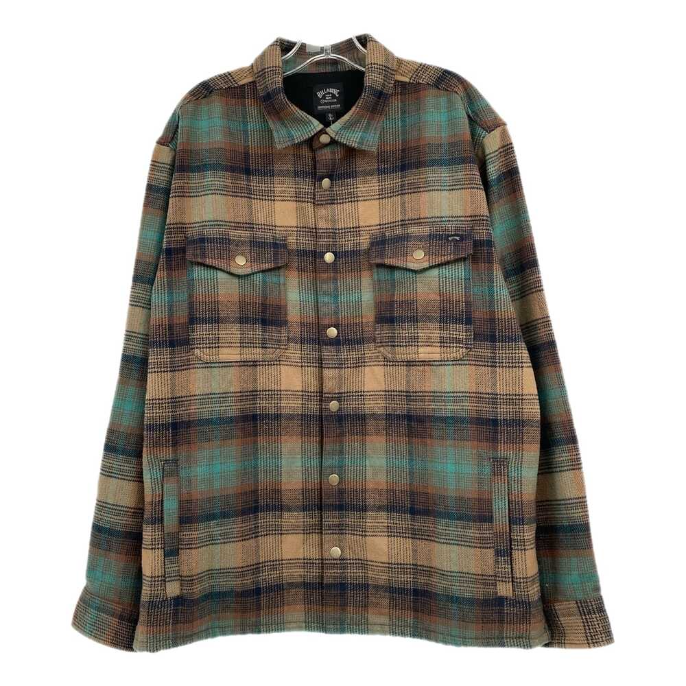 Billabong Brown Blue Plaid Shacket | Men’s Regular L